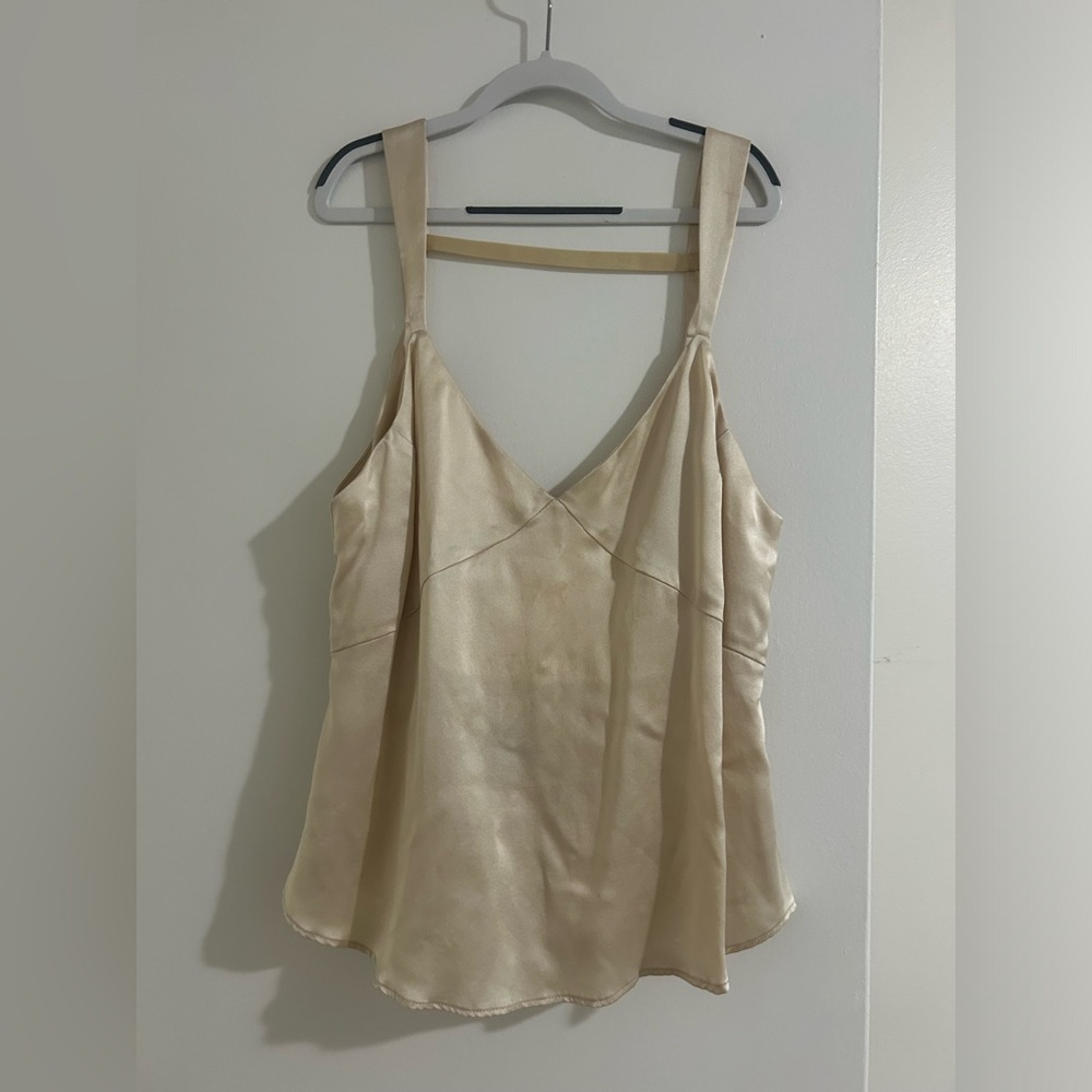 Reformation Champagne Silk V-Neck Camisole